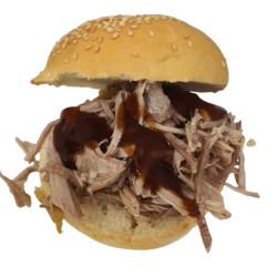 Pulled Chicken Bun with BBQ Sauce